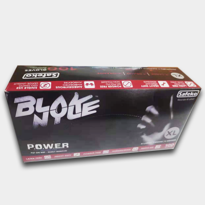100pc Black synthetic nitrile gloves heavy-duty 5mil latex free powder-free XL